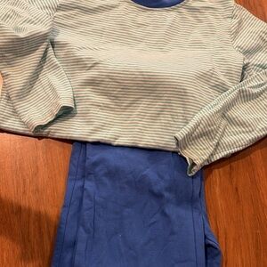Striped Blue and Green Kids Matching Set